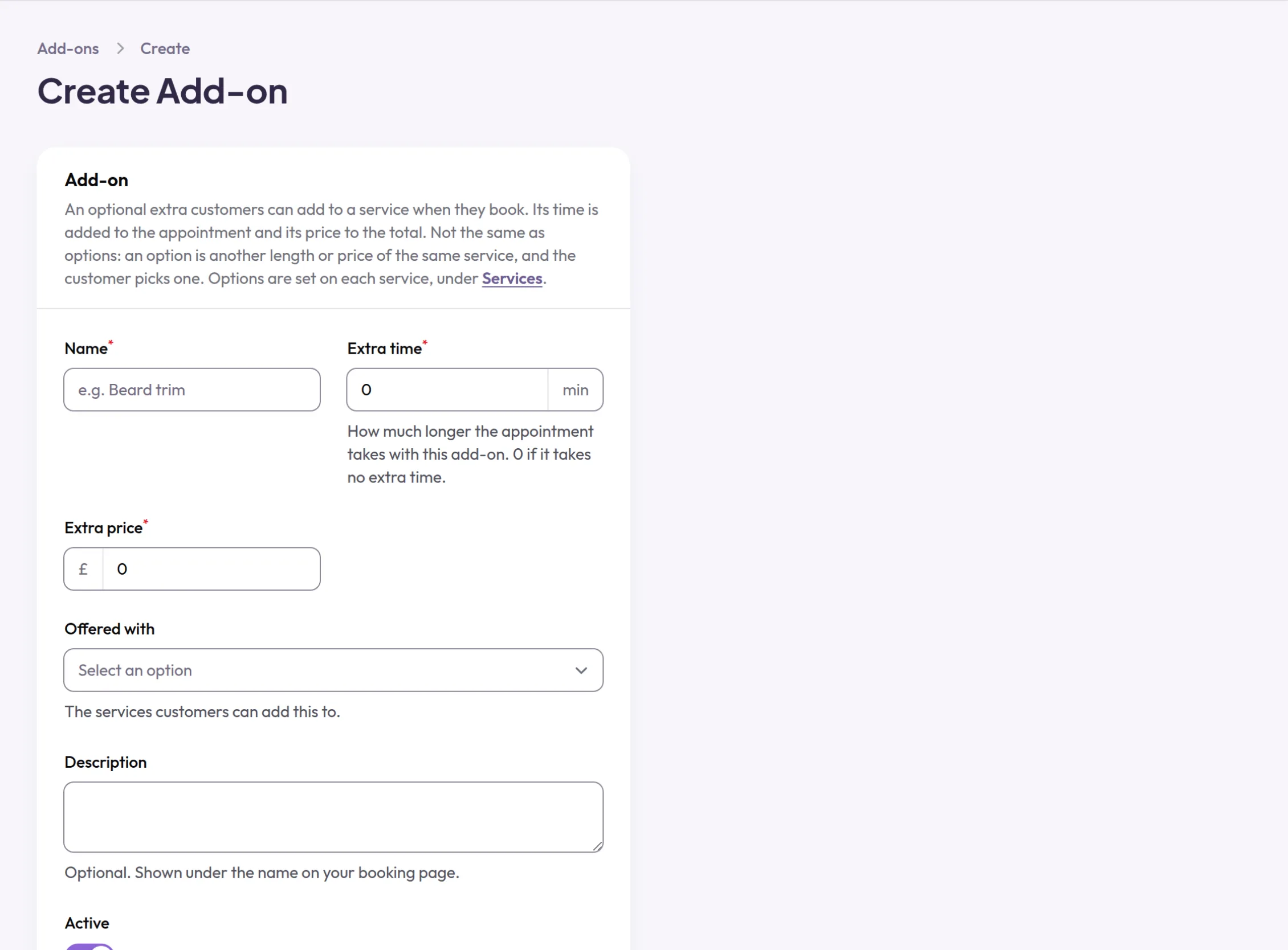 Screenshot: Add-ons